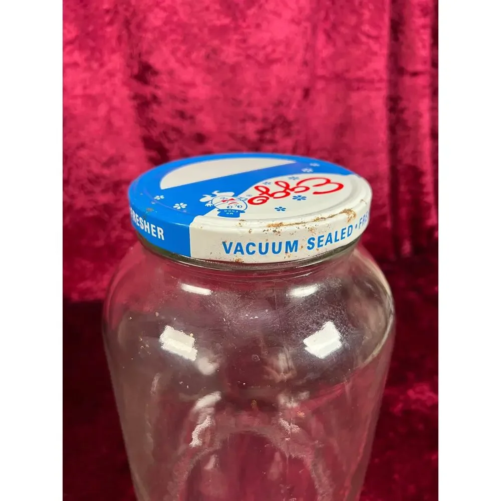 Vintage Glass Kitchen Storage Jar – Eggo Advertising Lid Mid Century Canister